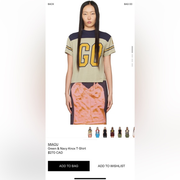 Miaou Green and Navy Knox Tee - Picture 1 of 11